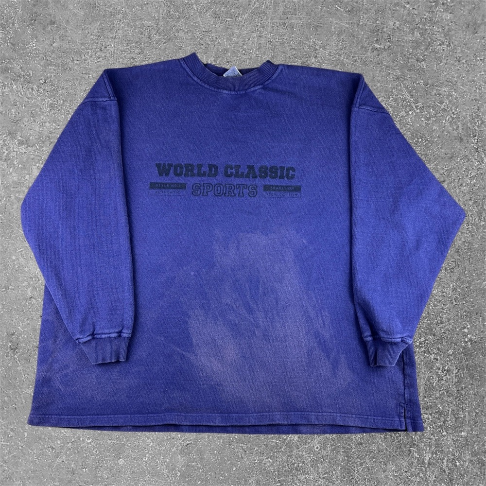 Gap Sweatshirt Mens Large Purple Vintage 90s World Classic Sports Heavyweight